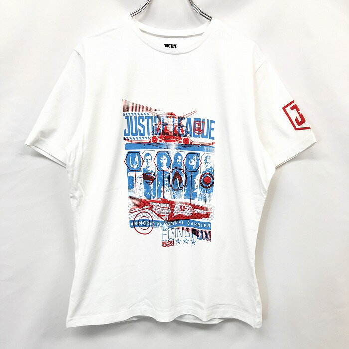 Justice League ジャスティスリーグ FREE レディース Tシャツ カットソー プリント DCコミックス ヒーロー 丸首 半袖 綿100% ホワイト 白