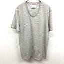 【中古】ESSENTIALS ZARA エッセンシャルズ ザラ L メンズ 男性 Tシャツ カットソー 無地 Vネック 半袖 ボックスカット 綿×レーヨン ヘザ...