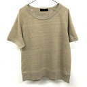 【中古】GLOBAL WORK グローバルワーク M メンズ Tシャツ 裾リブ 無地 丸首 ラグラン 半袖 綿×ポリ ヘザーイエローブラウン系(グレーMIX) ...