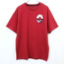 【中古】NAUTICA ノーティカ M メンズ 男性 Tシャツ カットソー 両面プリントロゴ 英字 半袖 丸首 クルーネック 綿100% コットン レッド 赤