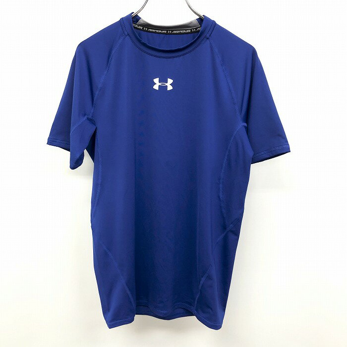 UNDER ARMOUR アンダーアーマー XL レディース(メンズ？) スポーツシャツ プラクティスシャツ Tシャツ ストレッチ 脇がメッシュ地 半袖 青