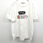 【中古】BEAMS × FUJI ROCK FESTIVAL'19 ビームス×フジロックフェスティバル L メンズ Tシャツ カットソー アニマルプリント 丸首 半袖 綿100% 白