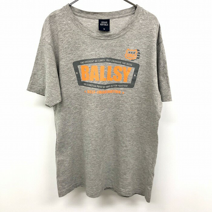 Rakuten - 【スーパーSALE★35%OFF★対象商品】【中古】[印象AB] URBAN REPUBLIC アーバンリパブリック Tシャツ / カットソー メンズ M ヘザーグレー 綿×レーヨン プリント 英字 丸首 半袖 ショートスリーブ