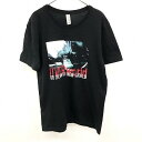 【もうすぐ終了：全品PT20倍】＼FASHION SPECIAL FAIR／最大20 OFFクーポン配布中※バナー参照■□【中古】UVERworld ウーバーワールド - レディース(メンズ？) Tシャツ 音楽 ロックバンド プリント 『GO DOWN IN NEW WORLD』 丸首 半袖 綿100 黒