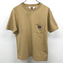 【中古】BEN DAVIS ベンデイビス S メンズ Tシャツ カットソー 胸ポケットにロゴワッペン ゴリラ 丸首 クルーネック 半袖 綿100% ベージュカー...