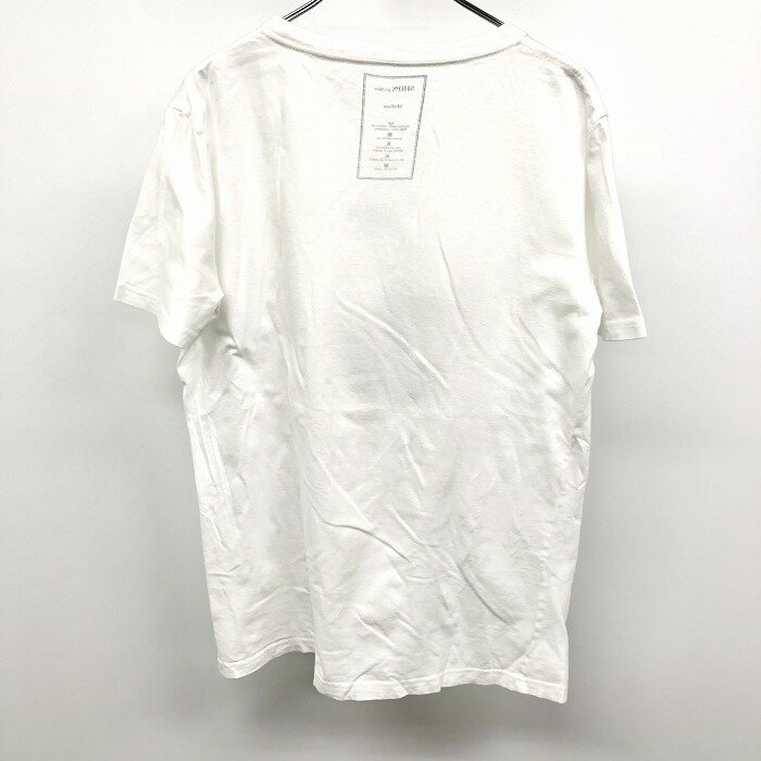 【もうすぐ終了|期間限定特別セール!!＼★30%OFF★／対象商品|〜7月12日(土)09時59分まで】【中古】SHIPS JET BLUE シップス M メンズ Tシャツ プリント スカル ドクロ 骸骨 BIG APPLE NEW YORK 半袖 日本製 綿100% ヘザーオフホワイト 白系