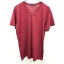 【中古】アイテムズ アーバンリサーチ ITEMS URBAN RESEARCH 無地 Tシャツ 半袖 Vネック カットソー ポリエステル×綿 38 赤 ヘザーレ...