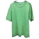 【中古】チャンピオン Champion Tシャツ 英字 文字 ロゴ 半袖 ショートスリーブ 丸首 プルオーバー カットソー 綿100% M グリーン 緑 メンズ