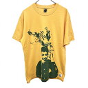 【中古】ユニクロ|ステイプル UNIQLO|STAPLE Tシャツ 煙草を吸っている男性 喫煙者 煙 半袖 ショートスリーブ 丸首 綿100% M イエロー 黄...