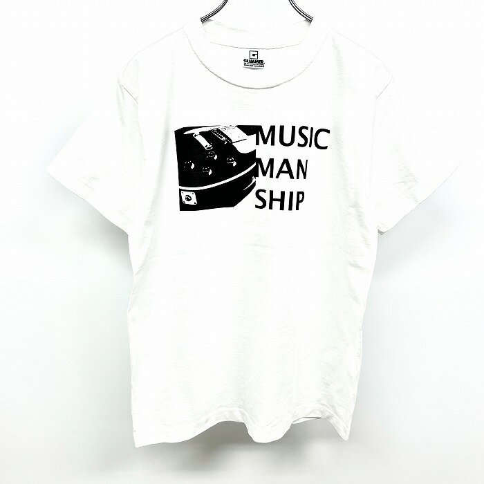 【中古】グリマー glimmer コブクロ MUSIC MAN SHIP Tシャツ 半袖 両面プリント 音楽 ライブツアー2004 綿100% S オフホワイト 白系×黒 メンズ