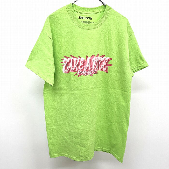 【中古】レディーガガ|ブラックピンク|サワーキャンディー Lady Gaga|BLACKPINK|SOUR CANDY 音楽 コラボ グッズ Tシャツ 半袖 綿100% M 緑 メンズ