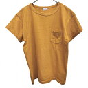 【中古】ブッチャープロダクツ butcher products ポケットTシャツ カットソー 無地 丸首 半袖 ショートスリーブ 38 マスタードイエロー メン...