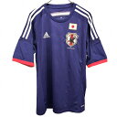 【中古】アディダス adidas サッカー 日本代表 レプリカTシャツ JFA 袖メッシュ ハニカム 半袖 ポリ100% L ブルー 青×サーモンピンク メンズ