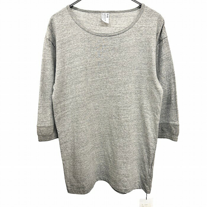 Rakuten - 【新品】[印象N] TIE Tシャツ / カットソー / プルオーバー レディース S ヘザーグレー 綿100% コットン 5分袖 無地 袖口リブ ボックスカット