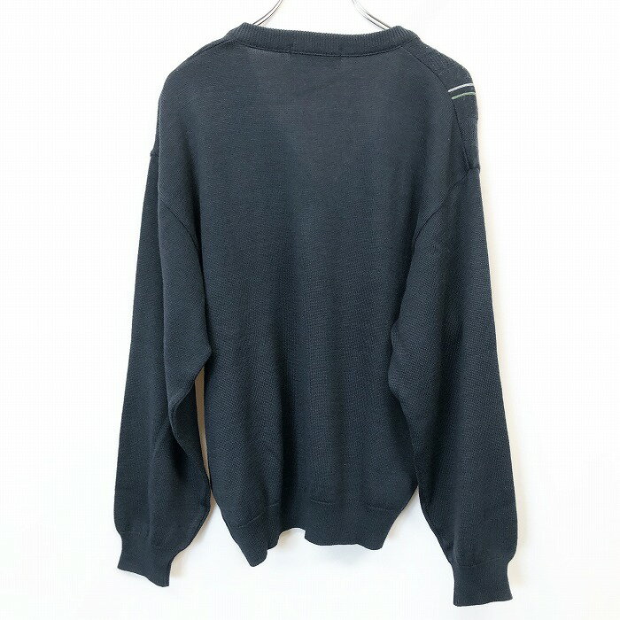 【開催中＼楽天イーグルス感謝祭／全品ポイント10倍|〜11/16 23時59分まで|11/20(木)開催Black Fridayクーポン配布中】【中古】LYNX リンクス M メンズ 若干薄手 プルオーバー ニット セーター Vネック チェック ロゴ刺繍 長袖 日本製 アクリル×ウール 緑系×赤系