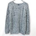 【中古】GAP ギャップ S レディース(メンズ?) ざっくり編み プルオーバー ケーブル ニット セーター 丸首 ラグラン 長袖 綿100% ヘザーネイビー系