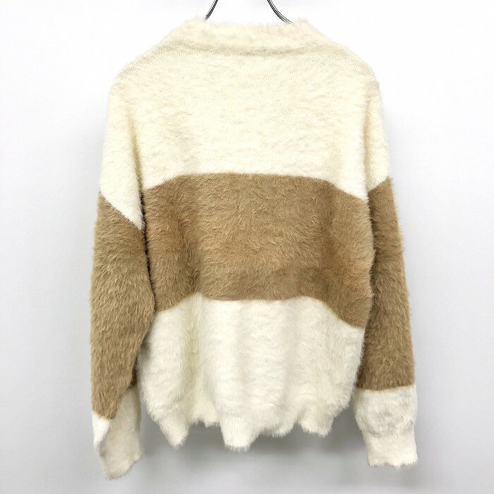 【中古】[印象AB] ROPE PICNIC ロペピクニック ニット / セーター レディース 40 ブラウン×オフホワイト ナイロン100% ストレッチ 長毛 モックネック 大柄ボーダー 長袖 undo-rowa-10049676 Undo Rowa 楽天市場店 サンプル画像2