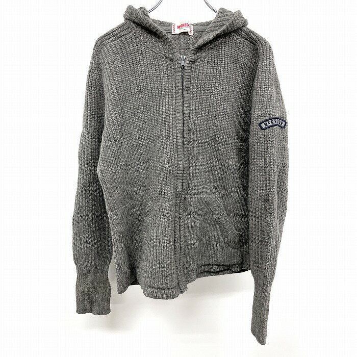 【まもなく終了|全品ポイント10倍|明日1/29(木)午前01:59まで＼1月後半お買い物マラソン／最大2千円OFFクーポン配布中】【中古】McGREGOR マックレガー M レディース(メンズ？) リブニット ジップパーカー フリーダムスリーブ ピュアニューウール100% メランジ グレー