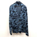 【中古】Bernings Sho バーニングショー L メンズ 男性 ウールライクカットソー カーディガン 迷彩柄 長袖 アクリル100% ブルー系×ネイビー ...
