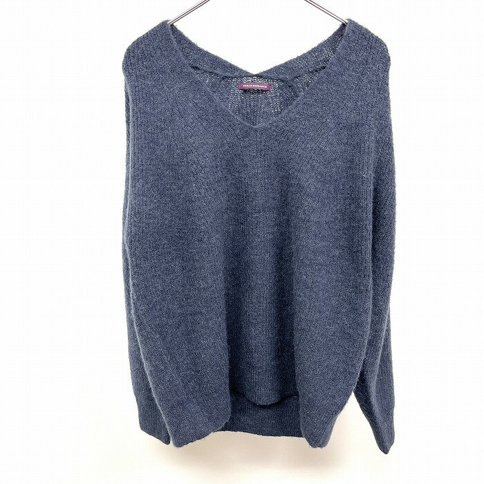 乐天商城 - 【中古】[印象AB] URBAN RESEARCH アーバンリサーチ コクーンニット / セーター レディース FREE メランジ ネイビー 紺 アクリル×ナイロン×毛×モヘヤなど ラグランスリーブ 無地 Vネック 長袖