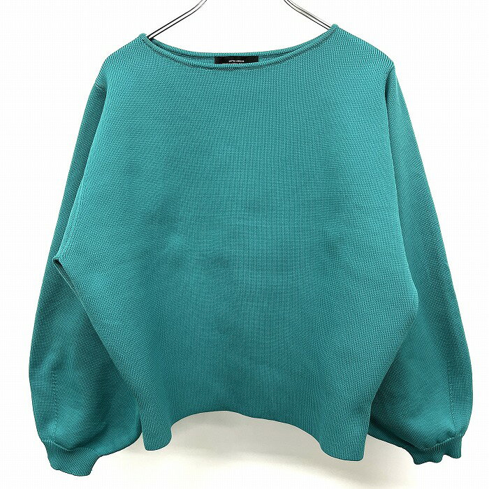 Boat Neck - 【まもなく終了|全品PT20倍|本日5/1(金)23時59分まで＼毎月1日はワンダフルデー／専用クーポン配布中】【中古】グリーンレーベルリラクシング リブニット セーター 長袖 無地 ペザントスリーブ ボートネック ポリ100% グリーン 緑 レディース