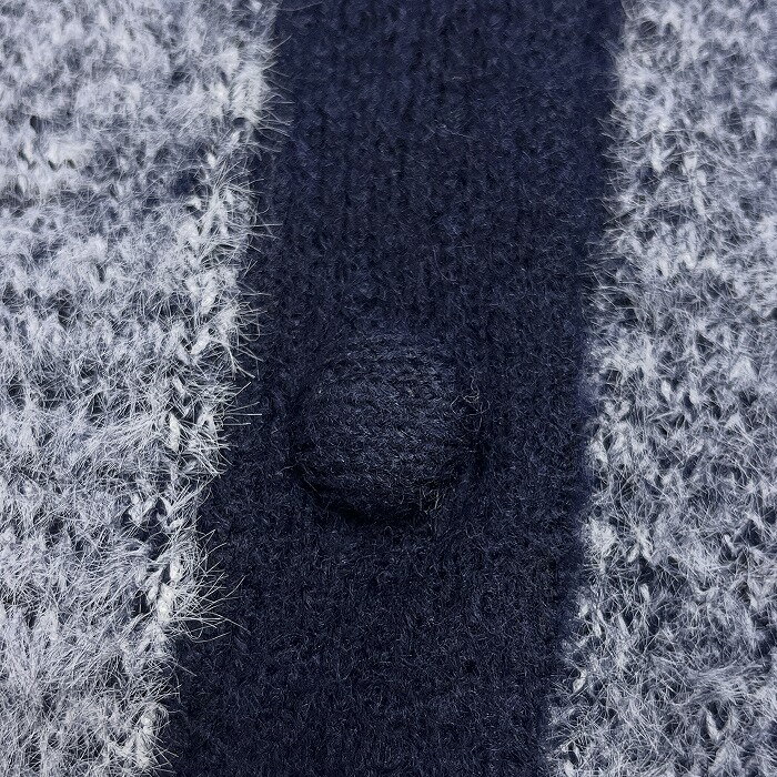 【新品/訳アリ】PERSON'S ニット カーディガン Vネック 長袖 ナイロン×ポリ×アクリル×毛×ポリウレタン M ヘザーネイビー 杢紺 メンズ