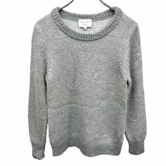 乐天商城 - 【中古】[印象AB] LAURA ASHLEY ローラアシュレイ ニット / セーター レディース 2 グレー (ラメ糸:シルバー) レーヨン×ポリ×ナイロン×モヘヤ×毛 無地 長袖