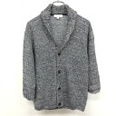 【全品ポイント10倍|開催中|~04/27(日)09:59まで\4月お買い物マラソン第三弾/100円~2,000円OFFクーポン配布中】【中古】BEAUTY&YOUTH UNITED ARROWS - M レディース 女性 ショールカラー ニット ボタン留め カーディガン 7分袖 麻100% メランジ ネイビー