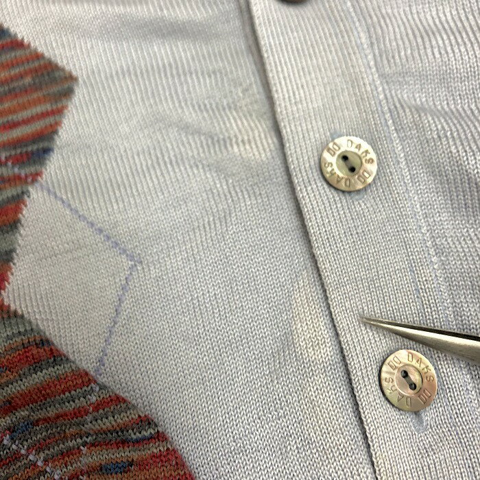 【楽天スーパーSALE限定!! ＼★半額★／対象商品|12月4日(木)20時00分〜12月11日(木)01時59分まで】【中古】DAKS GOLF ダックス ゴルフ M メンズ ニットベスト カーディガン アーガイル 日本製 毛100% グレーネイビー系×レッド×ブラウンなど 紺系