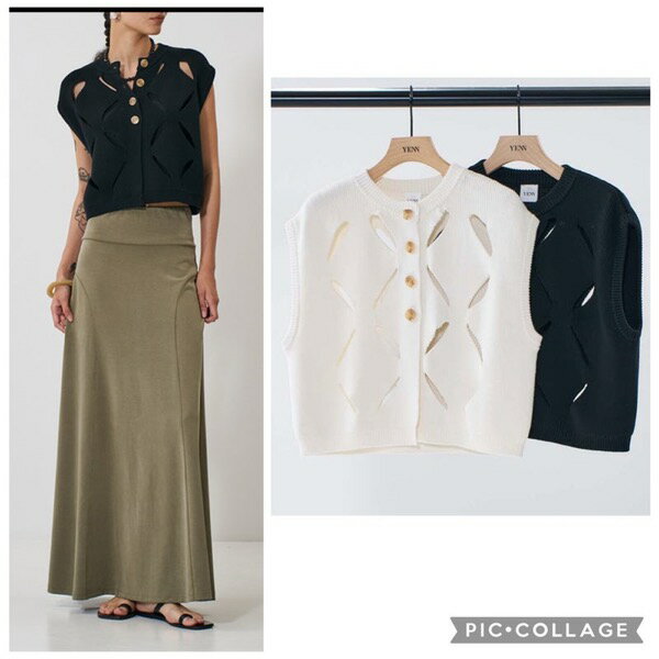 【予約販売】YENN(イエン)/CUT OUT PATTERN VEST(2月上入荷予定)のサムネイル