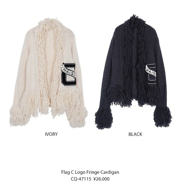 【予約販売】COOLA(クーラ)/Flag C Logo Fringe Cardigan(11月上入荷予定)のサムネイル