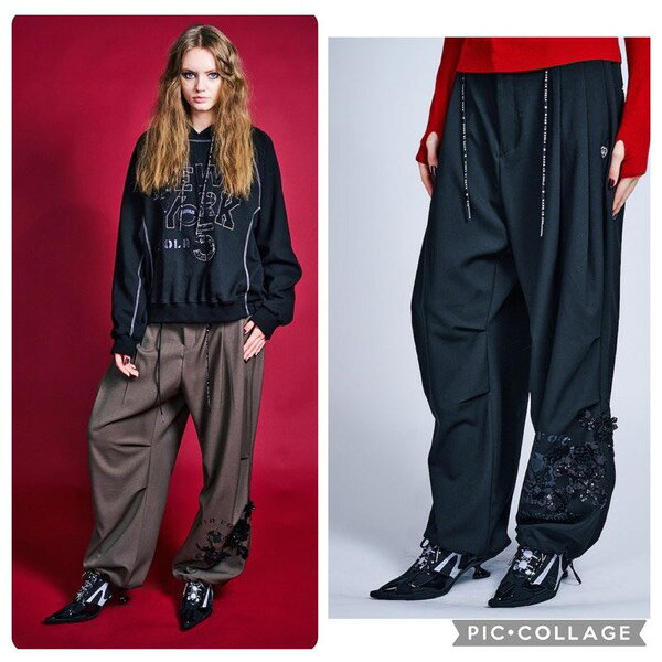 【予約販売】COOLA(クーラ)/Paint & Spangle Tuck Wide Pants(10月末入荷予定)のサムネイル