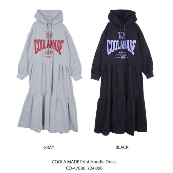 【予約販売】COOLA(クーラ)/COOLA MADE Print Hoodie Dress(10月中入荷予定)のサムネイル