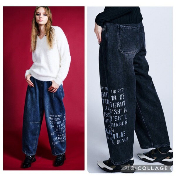 【予約販売】COOLA(クーラ)/Fleece Lining Denim Curve Pants(10月末入荷予定)のサムネイル