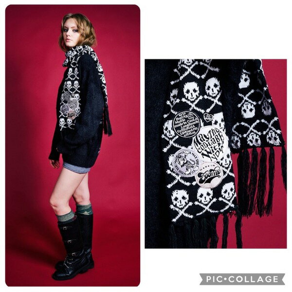 【予約販売】COOLA(クーラ)/COOLA Original Skull Knit Muffler(10月末入荷予定)のサムネイル