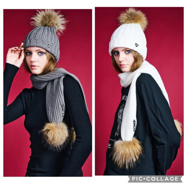 【予約販売】COOLA(クーラ)/COOLA Pompon Knit Beanie & Muffler(11月上入荷予定)のサムネイル