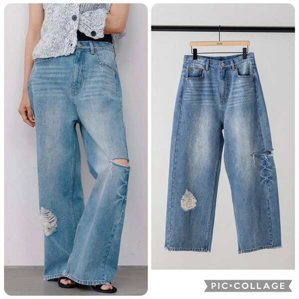 YENN(イエン)/HIGH DAMAGED WIDE PT(1月中入荷予定)