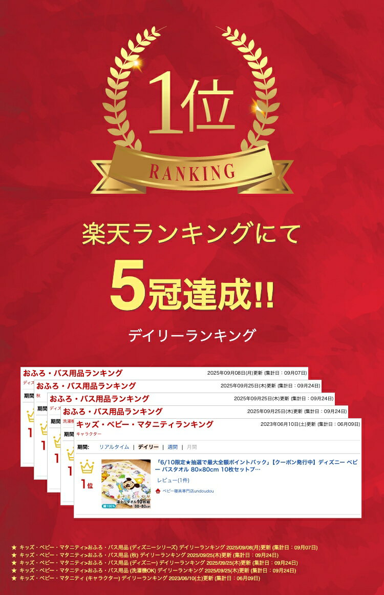 【クーポン発行中】ディズニー ベビー バスタオル 80×80cm 10/20/30枚セット プーさん ミッキー ミニー ツムツム プリンセス トイストーリー 表ガーゼ 裏パイル 綿100％ 湯上りタオル Disney ウッディ バズ アリエル ドナルド 赤ちゃん 出産準備 出産祝い un doudou 2