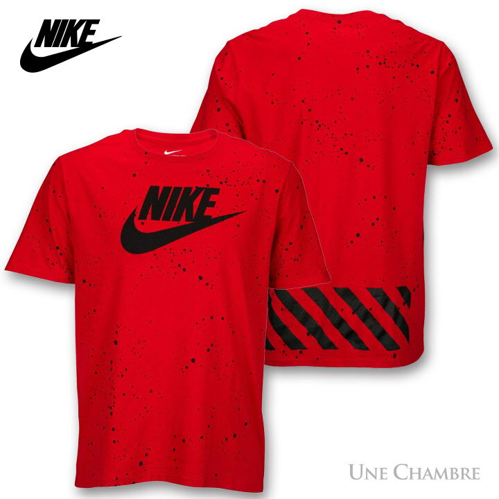 ナイキ ハザード スペックル 半袖Tシャツ ドリップペイントグラフィック NIKE HAZARDOUS SPECKLE T-shirts レッド ブラック