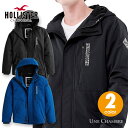 ホリスター メンズ フード付オールウェザー フリースラインドジャケット Hollister Hooded All-Weather Fleece Lined Jacket ワンポイントロゴ 2カラー：ブラック ブルー