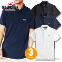 ホリスター 服 メンズ ホリスター メンズ ロゴアイコン ストレッチピケ 半袖ポロシャツ Hollister Icon Polo ワンポイントロゴ 鹿の子 3カラー：ホワイト、ネイビー、ブラック