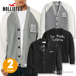 ホリスター カンパニー ホリスター メンズ リラックスバーシティーカーディガン セーター Hollister Relaxed Cardigan Sweater 2カラー：●ブラック、●グレー