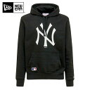 ニューエラ メンズ ニューヨークヤンキース ロゴ プルオーバーパーカー フーディ 裏起毛 New Era New York Yankees Hoodie ブラック MLBオフィシャル