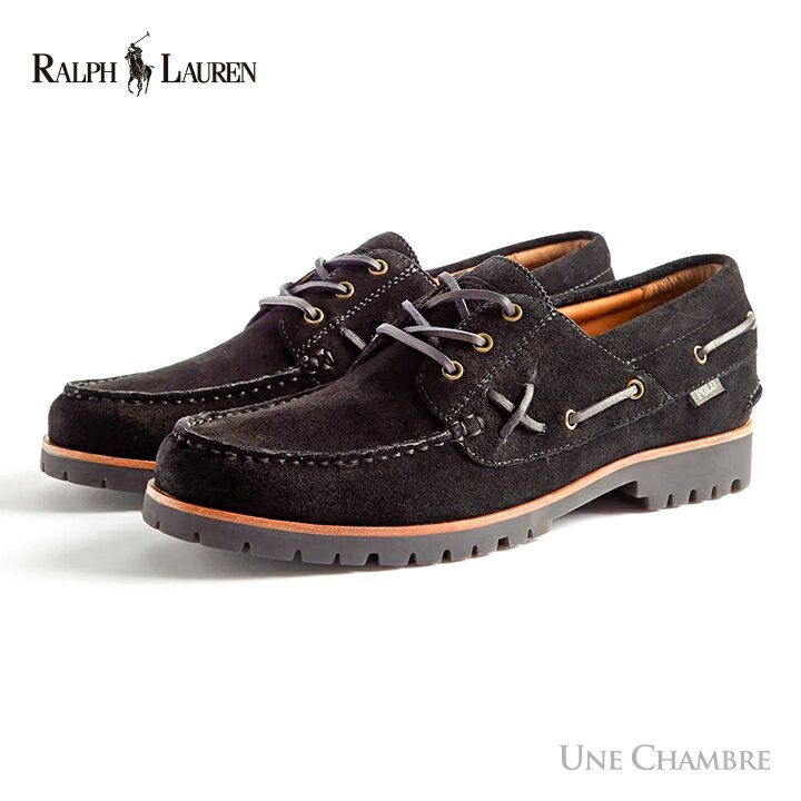 ポロラルフローレン メンズ レンジャー スウェードボートシューズ Polo Ralph Lauren Ranger Suede Boat Shoe ブラック デッキシューズ Polo Countory ポロカントリー