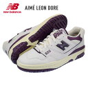 【Rakuten Fashion THE SALE/返品・交換不可商品】ニューバランス New Balance x ALD エメ・レオン・ドレ Aime Leon Dore BB550AR1 テディ・サンティス Teddy Santis レザー オフホワイト/パープル width:D メンズサイズ クラシックバスケットボールシューズ バッシュ(4)
