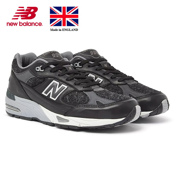 ニューバランス レザースニーカー メンズ ニューバランス New Balance M991DJ 40th Anniversary イギリス生産40周年記念モデル width:D Made in England UK イングランド Harris Tweed ハリスツイード/スウェード/レザー ブラック/グレー メンズサイズ 1500