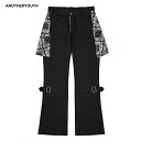 楽天UNEEK BASEMNT[最大90％OFF SALE] ANOTHERYOUTH （アナザーユース） PAISLEY STRAP PANTS （BLACK） [フレアパンツ ボンテージパンツ ブーツカット ペイズリー ブランド メンズ レディース ユニセックス] [ブラック]