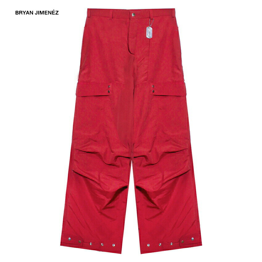 [最大90%OFF SALE] BRYAN JIMENEZ (ブライアン ヒメネス) ADJUSTABLE PARACHUTE TROUSER (ORANGE) [フライトパンツ カーゴパンツ パラシュートパンツ ナイロン ワイド ブランド メンズ レディース ユニセックス] [オレンジ]