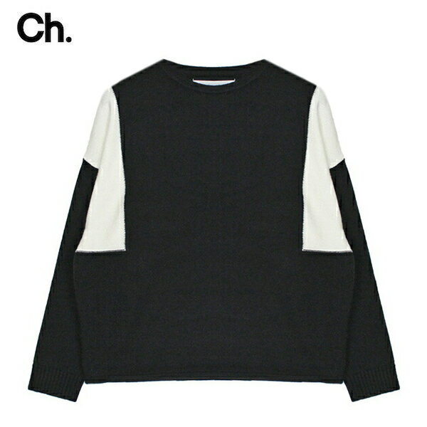 楽天UNEEK BASEMNT[最大90％OFF SALE] CHAPTER （チャプター） RIV SWEATER （BLACK/WHITE） [ニット セーター ウール バイカラー オーバーサイズ ブランド メンズ レディース ユニセックス] [ブラック/ホワイト]