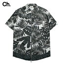 CHAPTER (`v^[) OME ZIP UP SHIRT (BLACK/WHITE FLORAL) [WbvAbv Vc An Y fB[X jZbNX] [ubN/zCg t[]